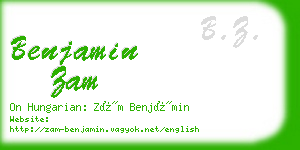 benjamin zam business card